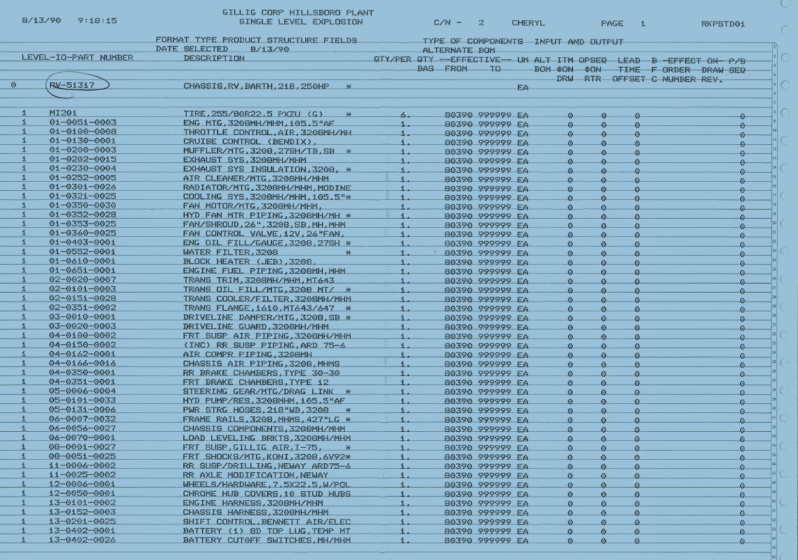 Gillig chassis Build sheet.. Topic